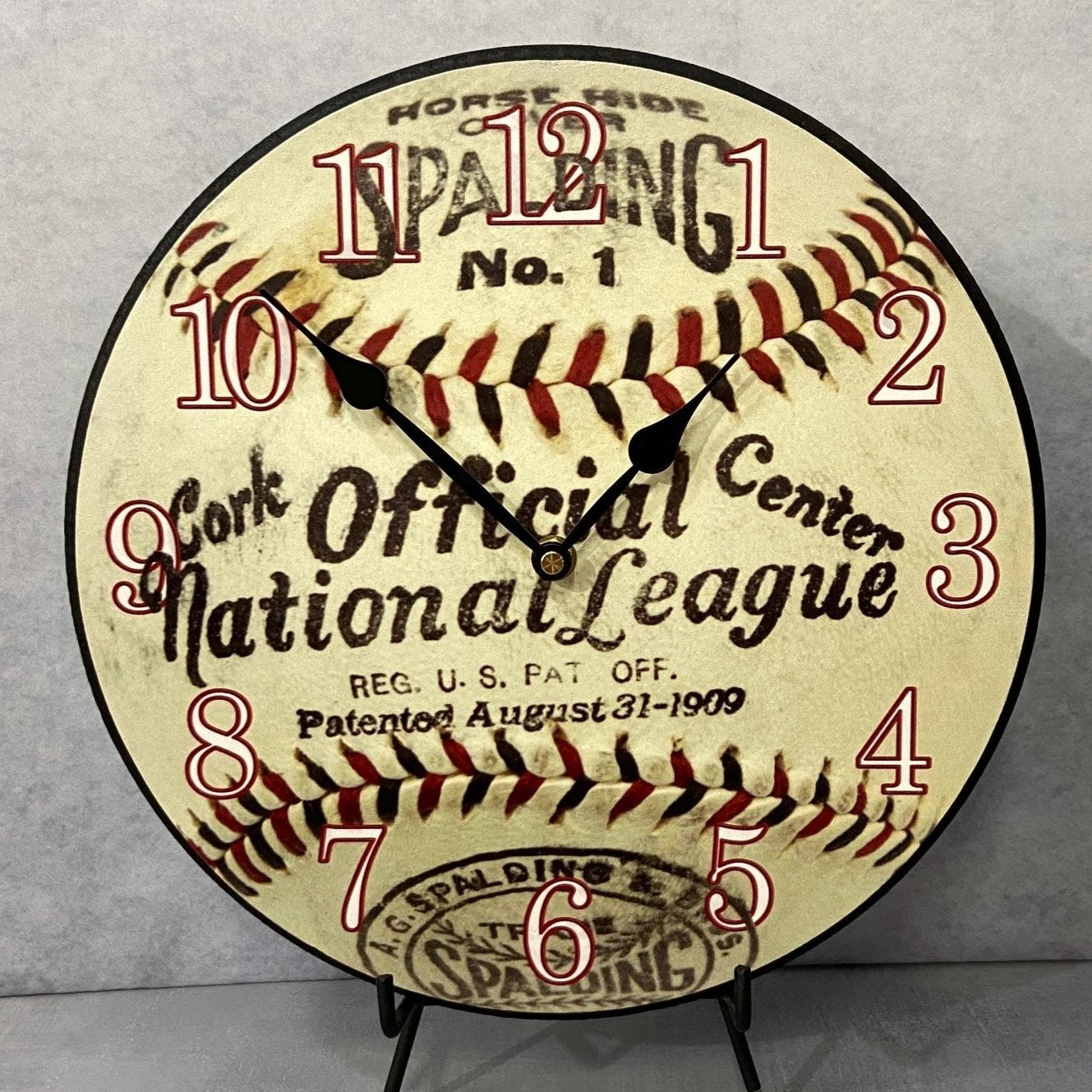 il_fullxfull.6421369977_l2ra.jpg 1909 Vintage Look Baseball League Wall Clock - Image 1